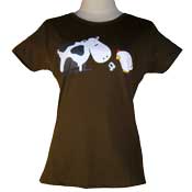Ladies Tight Fit Chicken Cow Egg Shirt